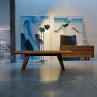 træbord naturlig solid el moderne design, Antonio Viadurini