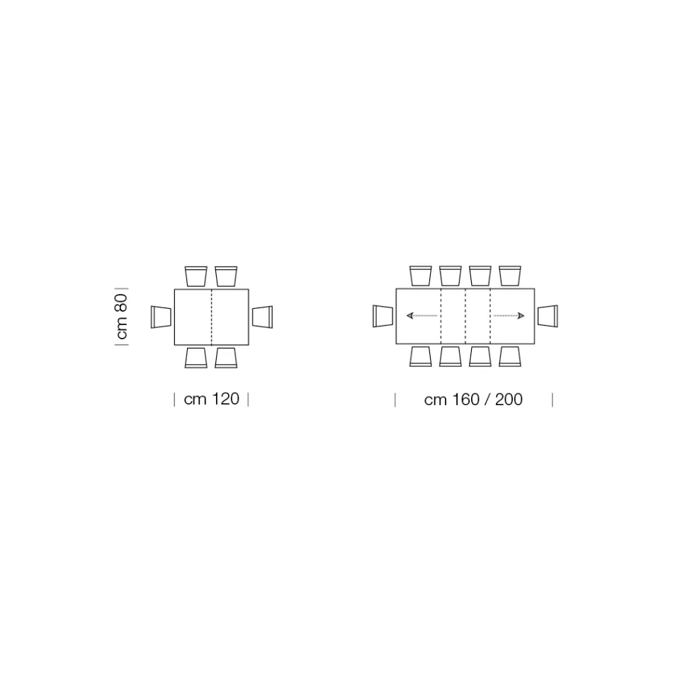 Udtrækkeligt melamin træbord op til 470 cm Lavet i Italien – Gordito Viadurini