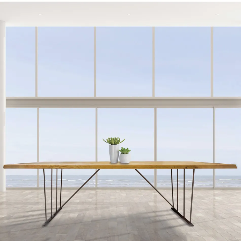 Bord og ben i massivt egetræ fremstillet i Italien - Consuelo Viadurini