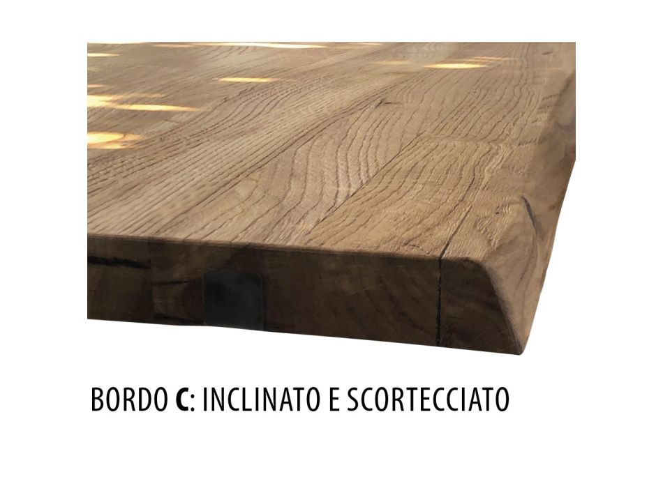 Bord i knudret Masellato eg og metalben lavet i Italien - Vicente Viadurini