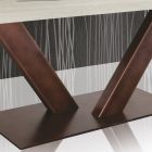 Bord i belagt eg med firkantet bladkant og metal lavet i Italien - Riad Viadurini