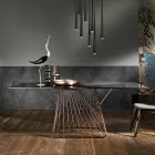 Moderne designbord i hærdet glas lavet i Italien, Mitia Viadurini