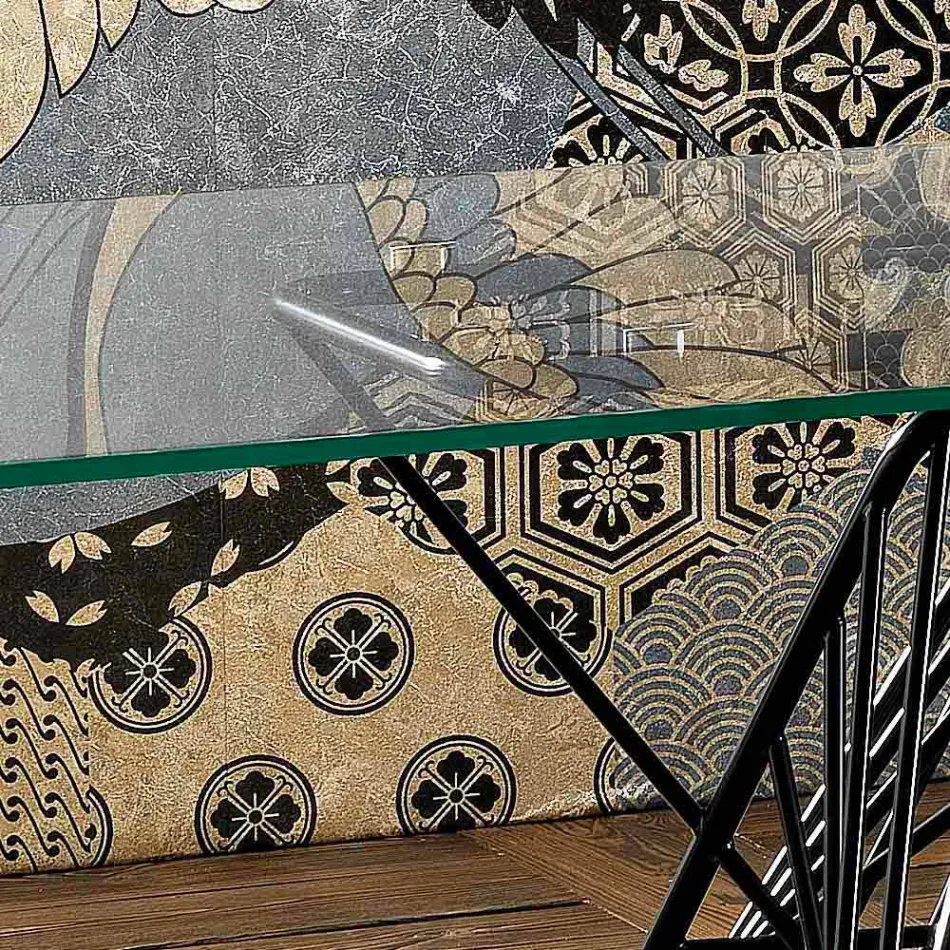 Moderne design hærdet glasbord lavet i Italien, Mitia Viadurini