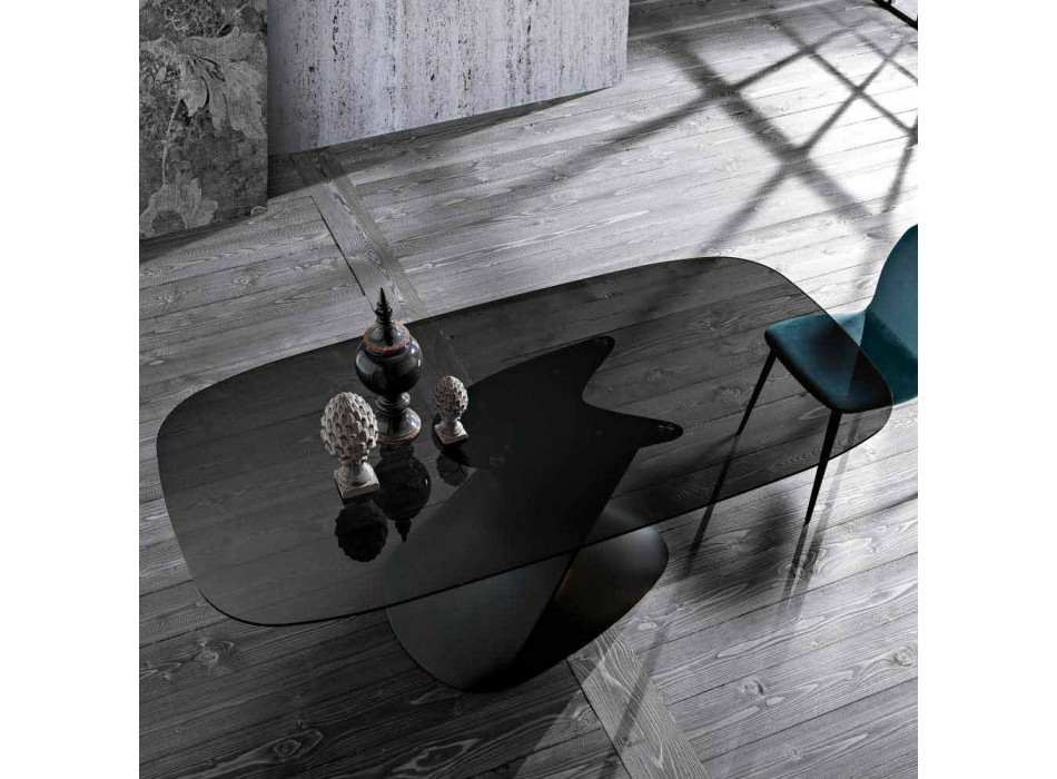 Hærdet glasbord af moderne design produceret i Italien, Clark Viadurini