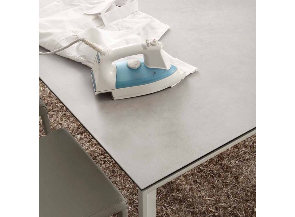 Udvideligt foldbart glaskeramisk bord op til 240 cm Terni Viadurini