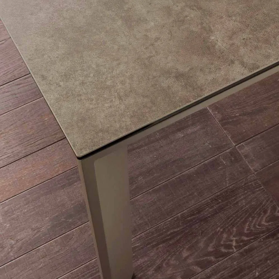 Udvideligt foldbart glaskeramisk bord op til 240 cm Terni Viadurini