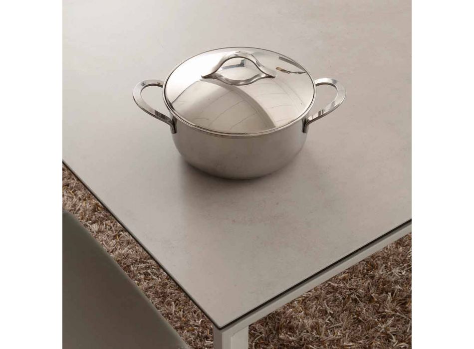 Udvideligt foldbart glaskeramisk bord op til 240 cm Terni Viadurini