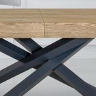 Udtrækkeligt indendørsbord i massivt træ og metal Fremstillet i Italien - Khal Viadurini