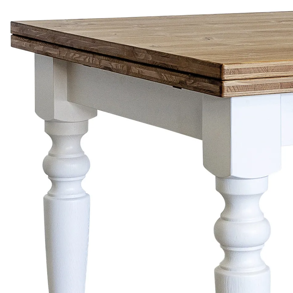 Udtrækkeligt stuebord i nordisk gran Lavet i Italien - Benidorm Viadurini