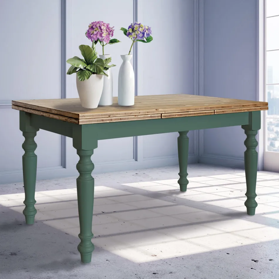 Udtrækkeligt stuebord i nordisk gran Lavet i Italien - Benidorm Viadurini