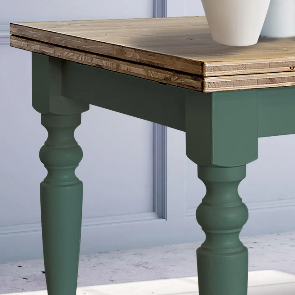 Udtrækkeligt stuebord i nordisk gran Lavet i Italien - Benidorm Viadurini