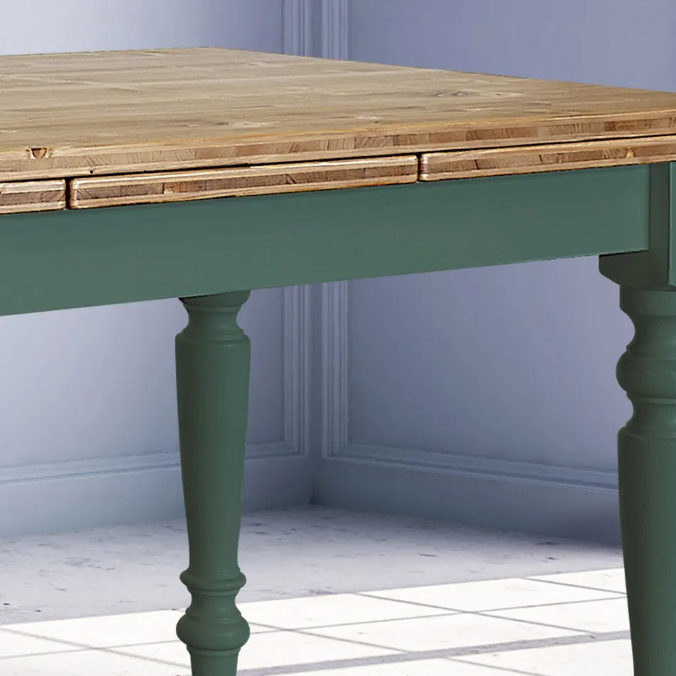 Udtrækkeligt stuebord i nordisk gran Lavet i Italien - Benidorm Viadurini