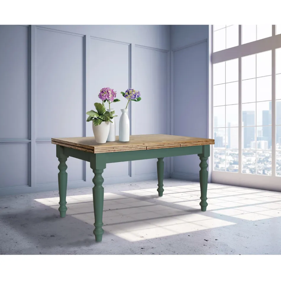 Udtrækkeligt stuebord i nordisk gran Lavet i Italien - Benidorm Viadurini