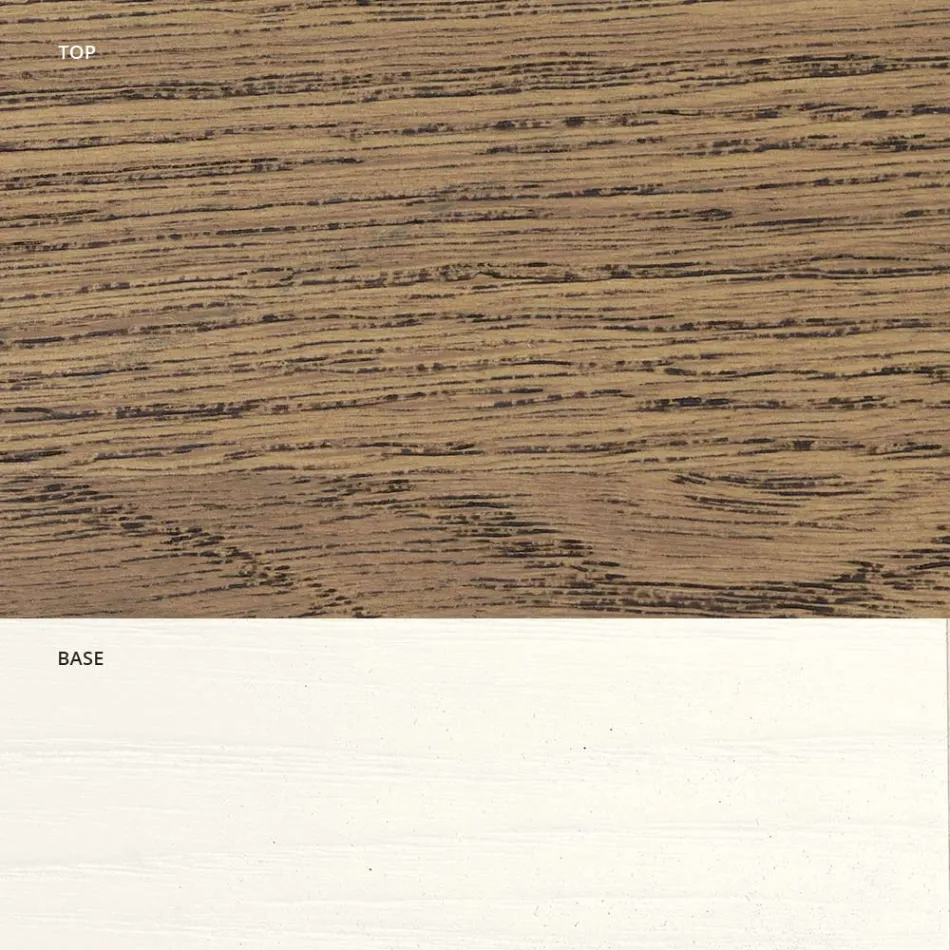 Udtrækkeligt stuebord i eg med formede hjørner lavet i Italien - Rafael Viadurini