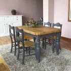 Udtrækkeligt stuebord i eg med formede hjørner lavet i Italien - Rafael Viadurini