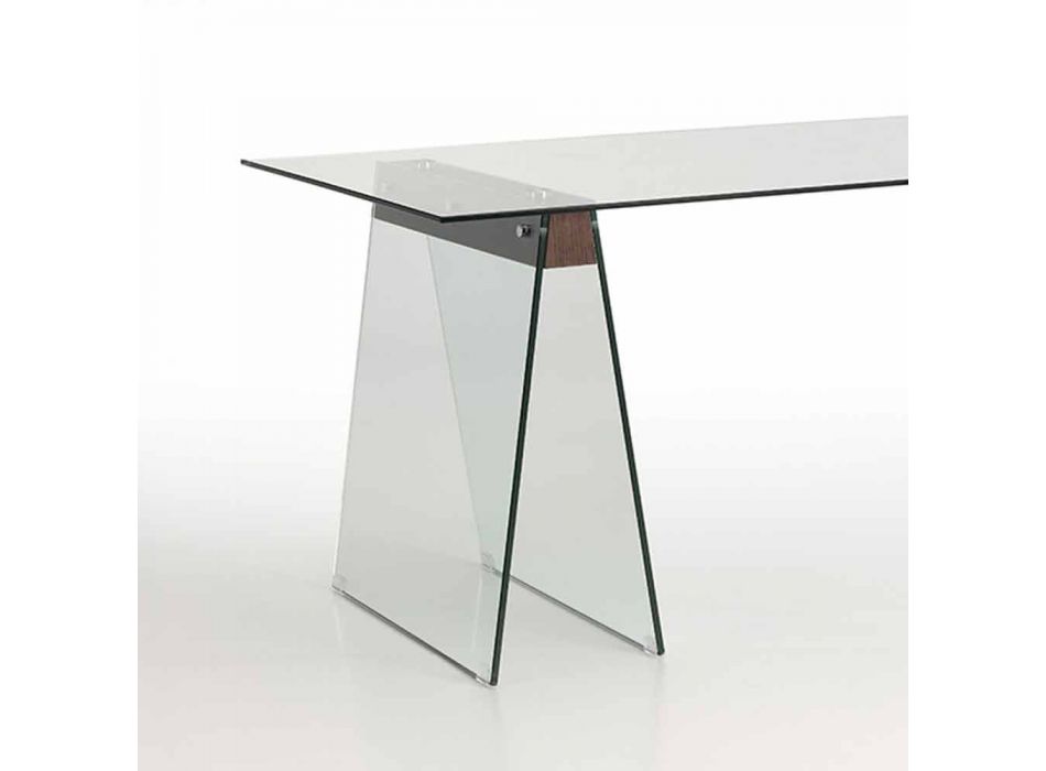 Moderne design levende bord med glasplade og glasbase - Lausanne Viadurini