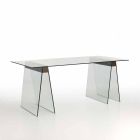 Moderne design levende bord med glasplade og glasbase - Lausanne Viadurini