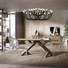 Levende bord i ægte massiv knudet valnød Lavet i Italien - Boromir Viadurini