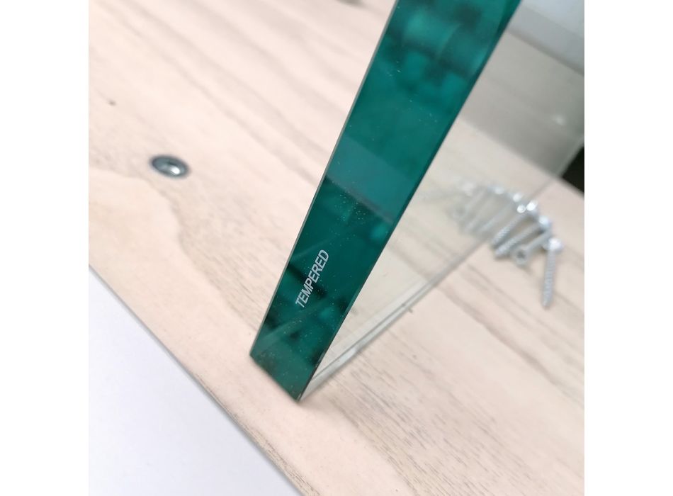 Moderne udtrækbart bord til 300 cm i laminat og glas Made in Italy - Riv Viadurini