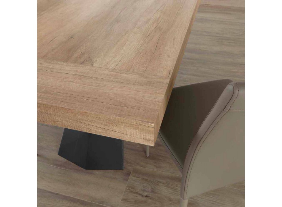 Moderne udtrækkeligt bord op til 260/280 cm i træ og metal - Teramo Viadurini