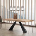 Moderne bord, der kan udvides op til 260/280 cm i træ og metal Teramo