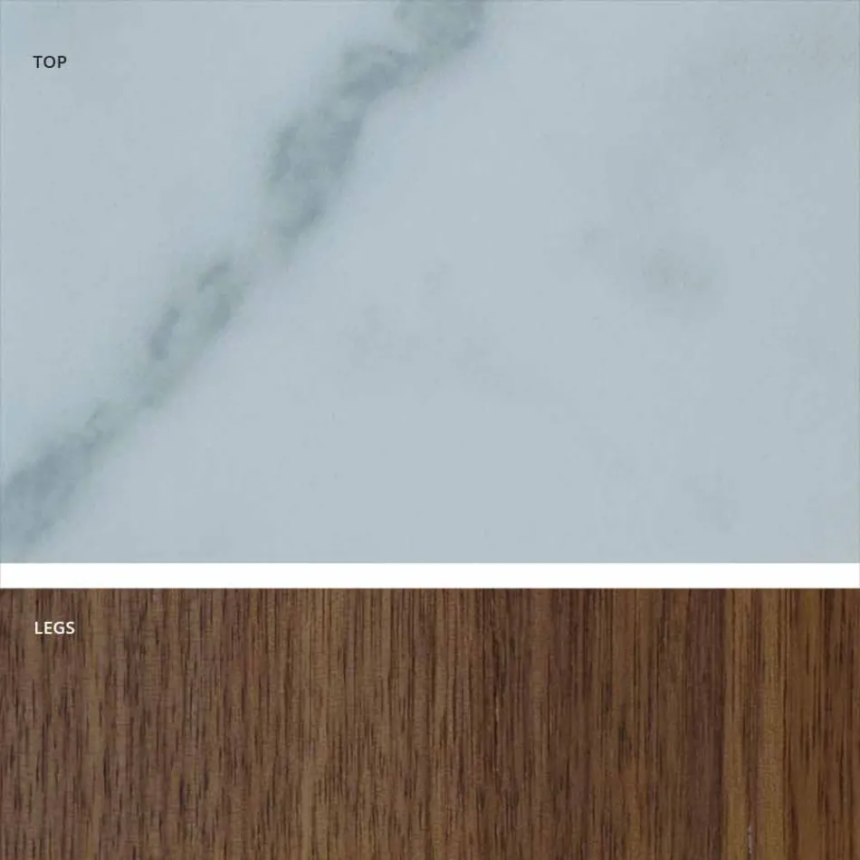 Moderne bord med marmor effekt stentøj top lavet i Italien, Adrano Viadurini