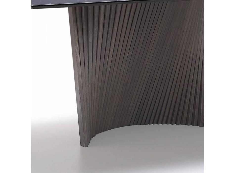 Moderne bord med marmor effekt stentøj top lavet i Italien, Adrano Viadurini