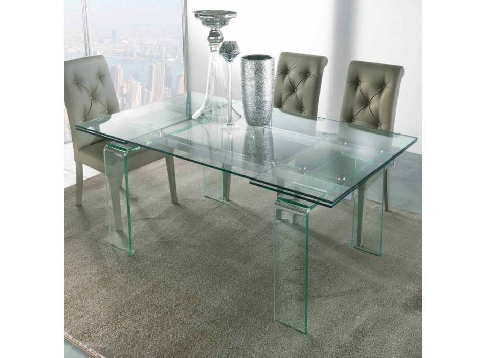 Moderne bord helt i Atlanta gennemsigtigt hærdet glas Viadurini