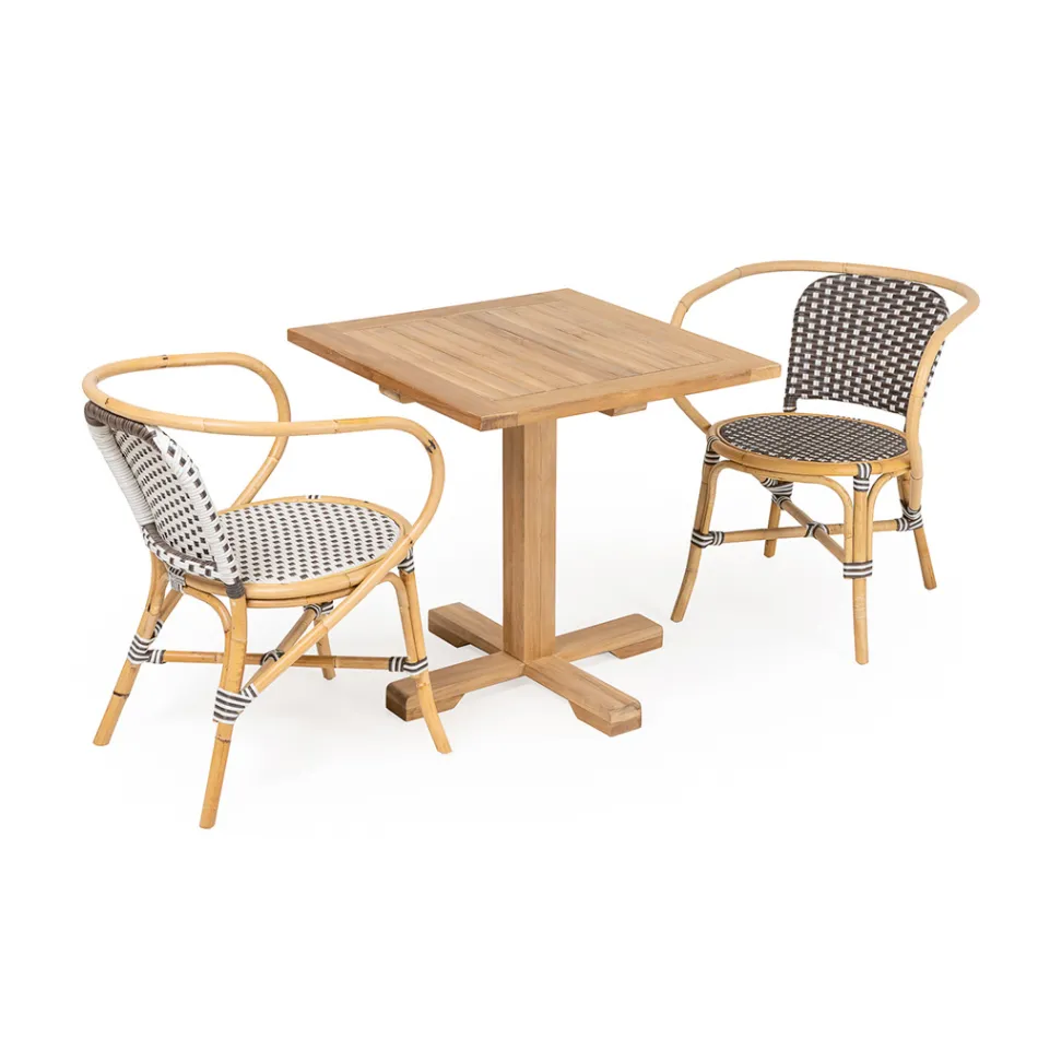 Udendørs bord med central fod i forskellige størrelser - Yggdrasil Viadurini