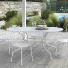 Ovalt havebord lavet udelukkende af metal - Arkiv Viadurini