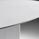 Ovalt spisebord i askefineret krydsfiner - Stenbukken Viadurini