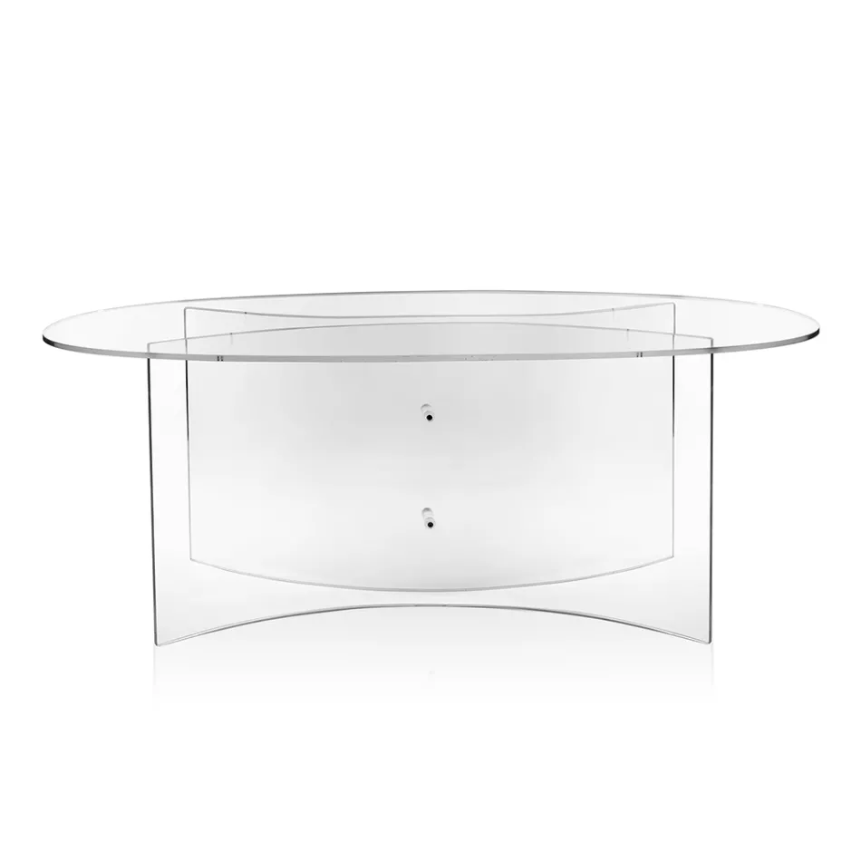 Ovalt bord i gennemsigtig plexiglas fremstillet i Italien - Gabriela Viadurini