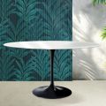 Saarinen Tulip ovalt bord H 74 cm i blank hvid Florim keramik - Scarlet