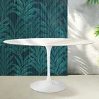 Saarinen ovalt tulipanbord H 74 cm i Florim Calacatta guldglans keramik - skarlagenrød Viadurini