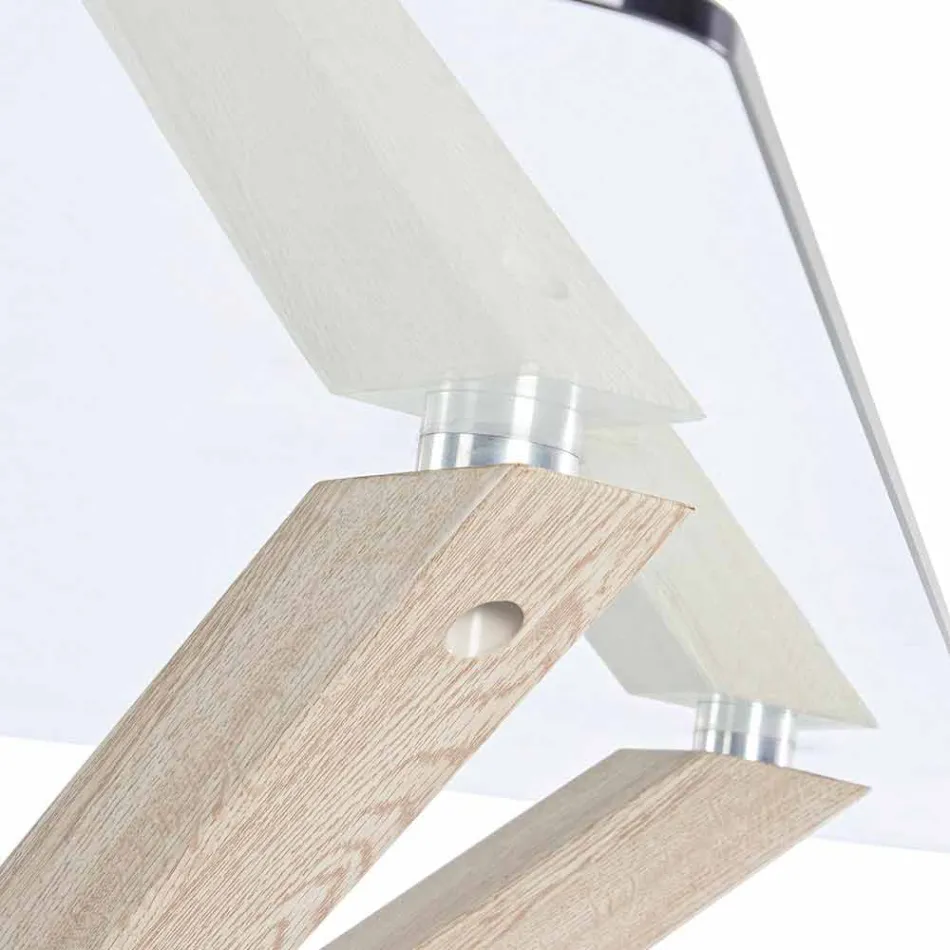 Homemotion spisebord med hærdet glasplade - Denda Viadurini