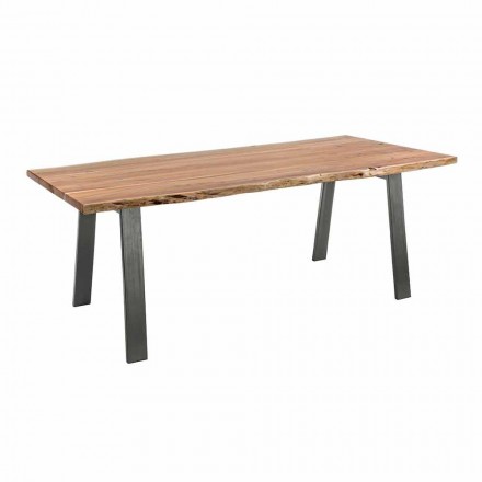 Design spisebord i træ og stål Homemotion - Cannes Viadurini