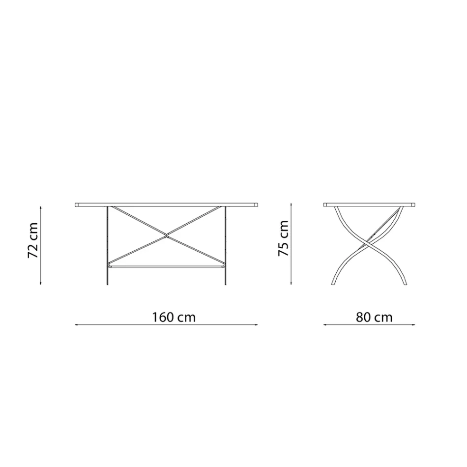 Udendørs klapbord i galvaniseret stål lavet i Italien - Selvaggia Viadurini