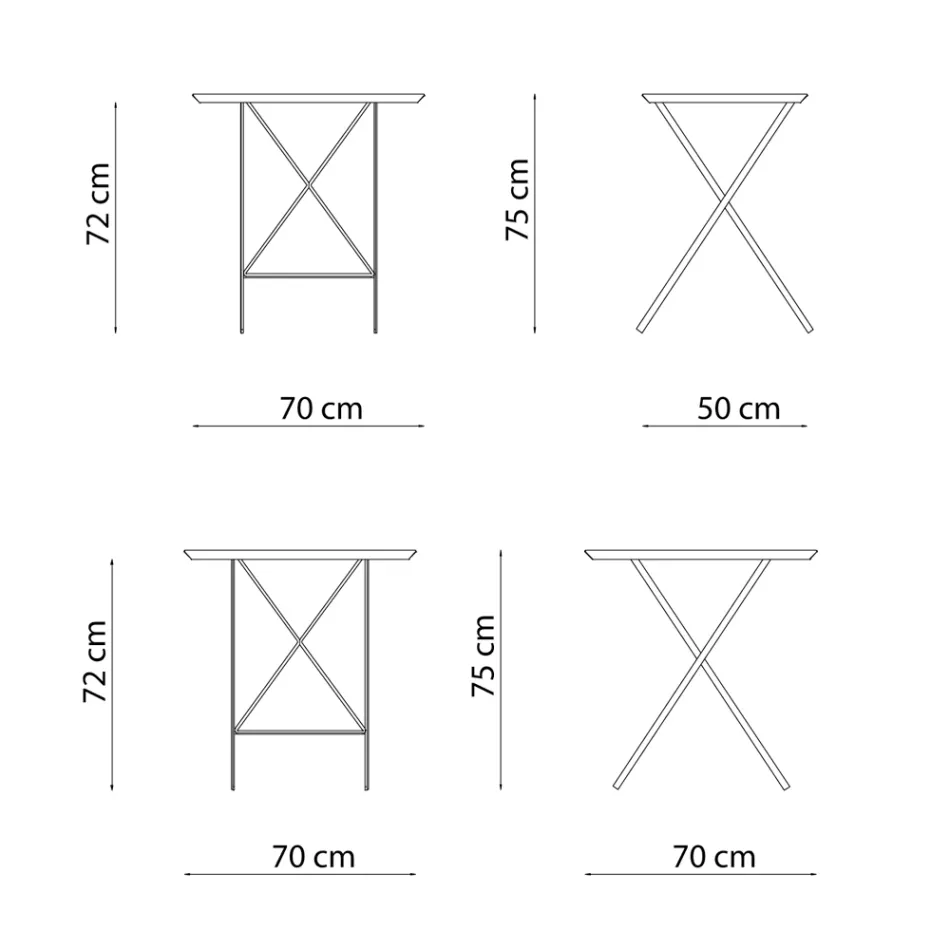Sammenklappeligt havebord i galvaniseret stål Fremstillet i Italien - Akila Viadurini