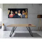 Belagt bord i knudet Masellato eg og metal Fremstillet i Italien - Luanda Viadurini