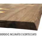 Belagt bord i firkantet knudet eg og metalunderstell Fremstillet i Italien - Pilar Viadurini