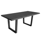 Belagt bord i firkantet knudet eg og metalunderstell Fremstillet i Italien - Pilar Viadurini