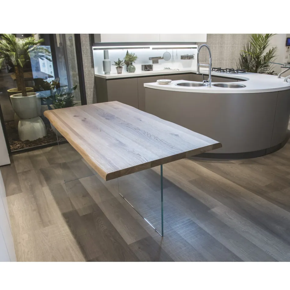 Solid eg belagt bord og krystalbund lavet i Italien - Noelia Viadurini