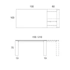 Spisebord, der kan udvides til 2,8 m metal og mat keramisk plade - Rashid Viadurini