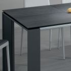 Spisebord, der kan udvides til 2,8 m metal og mat keramisk plade - Rashid Viadurini