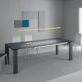 Spisebord, der kan udvides til 2,8 m metal og mat keramisk plade - Rashid