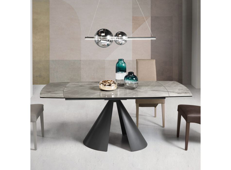 Spisebord Kan forlænges til 200 cm med Porcelæns Stentøj Top - Borgona Viadurini