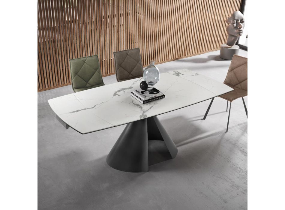 Spisebord Kan forlænges til 200 cm med Porcelæns Stentøj Top - Borgona Viadurini