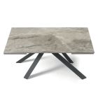 Spisebord Kan forlænges til 240 cm Marmoreffekt og metalstruktur - Yvan Viadurini