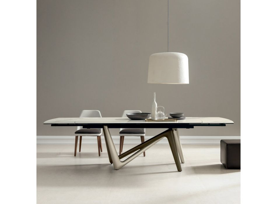 Spisebord kan udvides til 294 cm poleret keramik og polyurethan - Stalto Viadurini