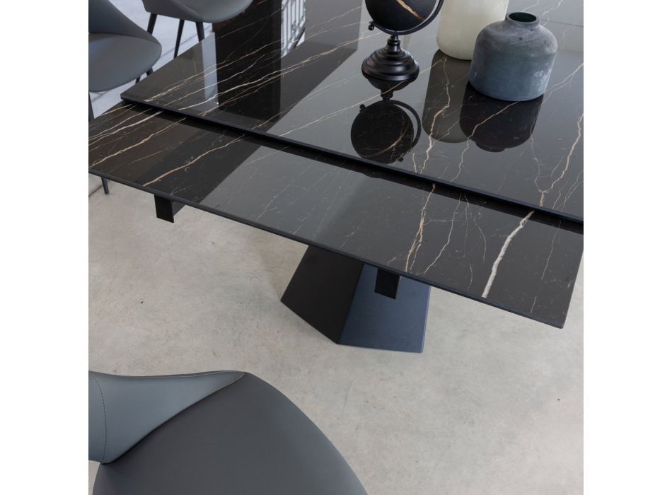 Udtrækbart spisebord op til 270 cm med keramisk glasplade - Trasimeno Viadurini